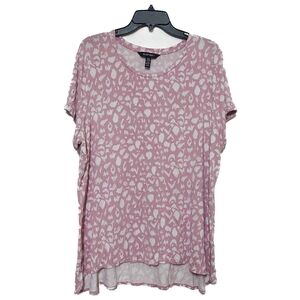 Ellen Tracy Pink Leopard Patterned Women's Top Animal Print Size XXL Plus